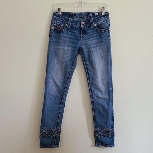 Miss Me Denim - MISS ME Denim Signature Embroidered Cuff Jeans